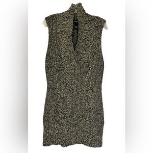 ATHLETA Tunic Sweater Women’s Size Medium Marbled Gray White Vest Lambswool Used